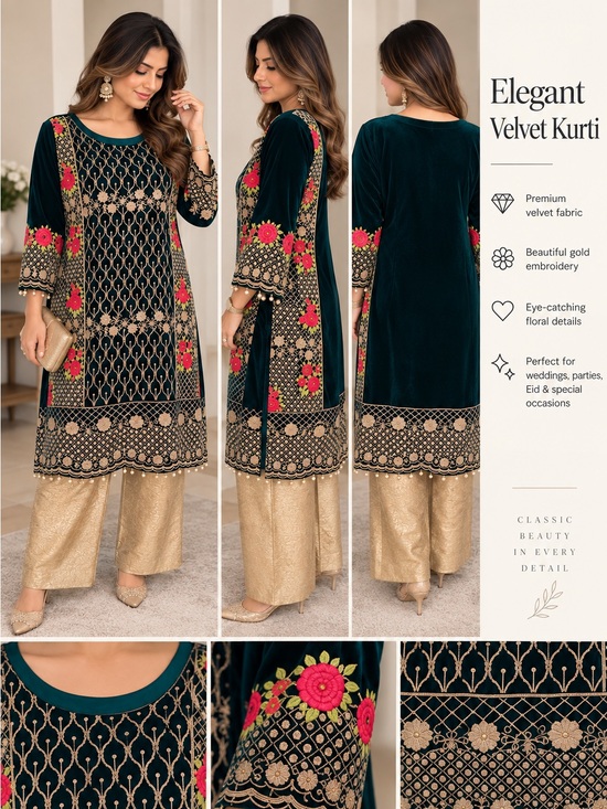 Other - Velvet kruti.Brand new
Size 46 have space to open
Wear it with golden pants